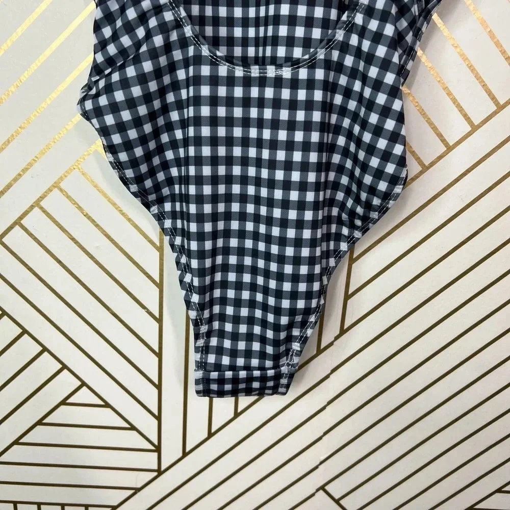 Lioness The Bo Derek Gingham One Piece Swimsuit‎ in Black Size XS
